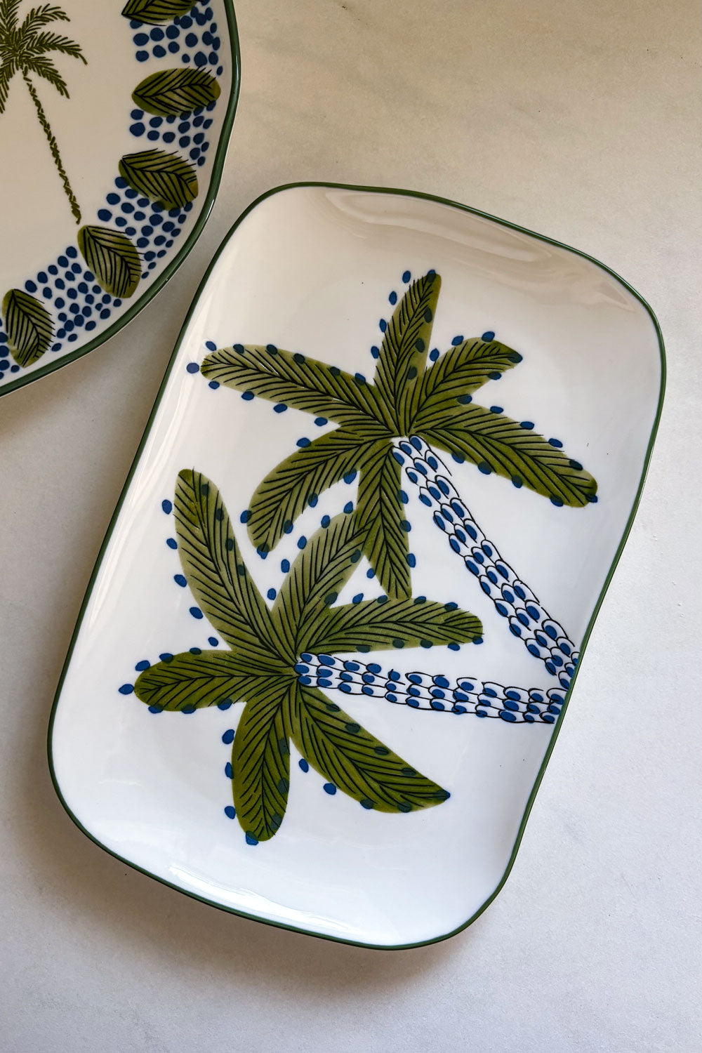 Bandeja De Porcelana Diseño Palmeras Cristina Oria