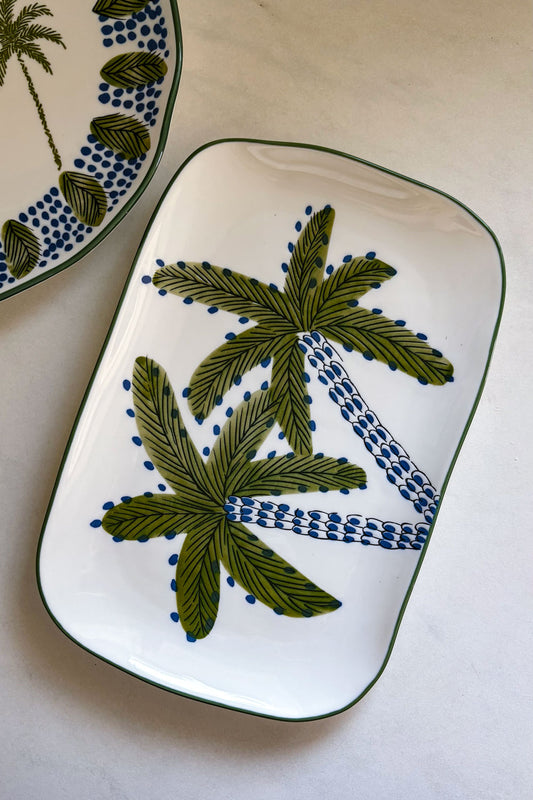 Bandeja De Porcelana Diseño Palmeras Cristina Oria