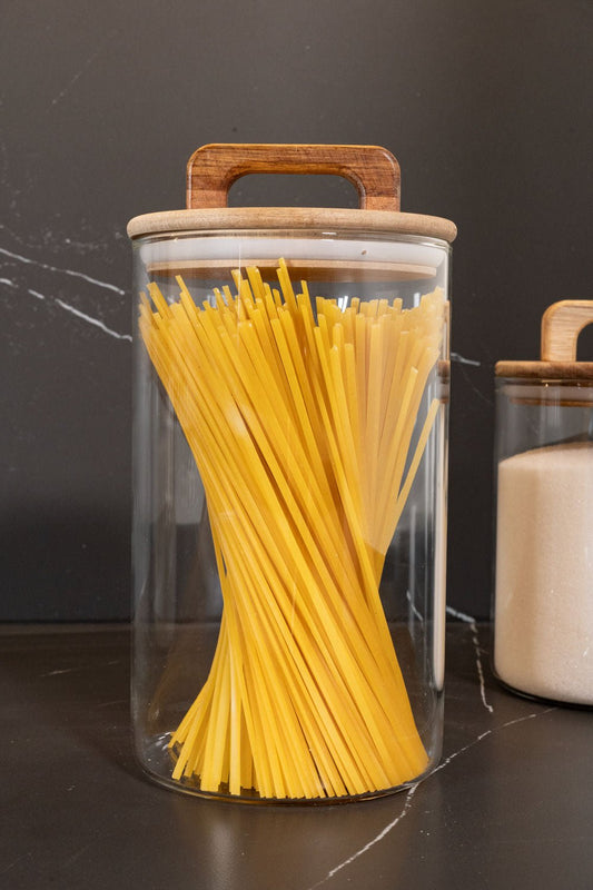 Pasta Tarro De Cristal Con Tapa De Madera Imperial Cristina Oria