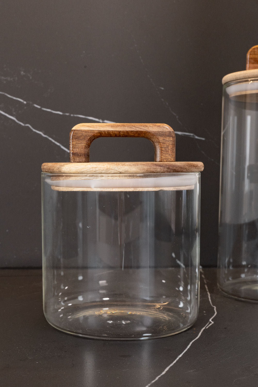 Vacío Tarro De Cristal Con Tapa De Madera Imperial Cristina Oria