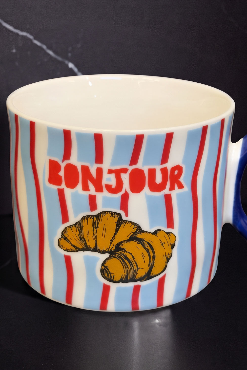 Bonjour Taza De Porcelana Retro Con Asa Redonda Cristina Oria