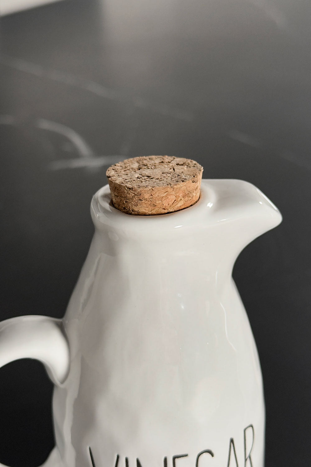 Tapón Corcho Set Aceitera & Vinagrera De Porcelana Blanca Cristina Oria