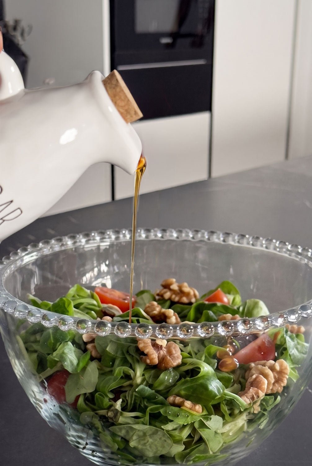 Ensalada Set Aceitera & Vinagrera De Porcelana Blanca Cristina Oria