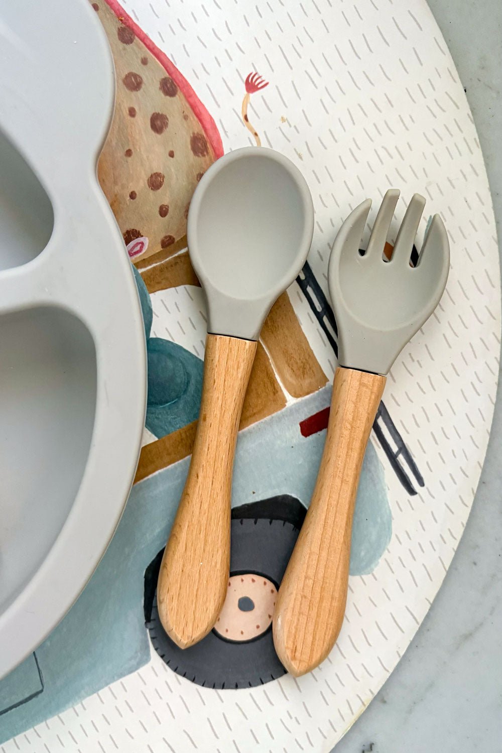 Juego De Dos Cubiertos De Silicona Gris Cristina Oria 