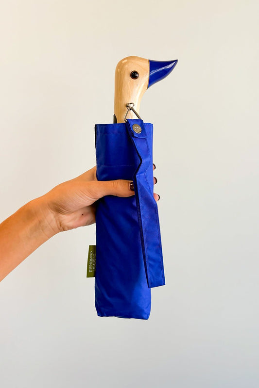 Paraguas Con Diseño Azul Y Mango Con Cabeza De Pato Cristina Oria 