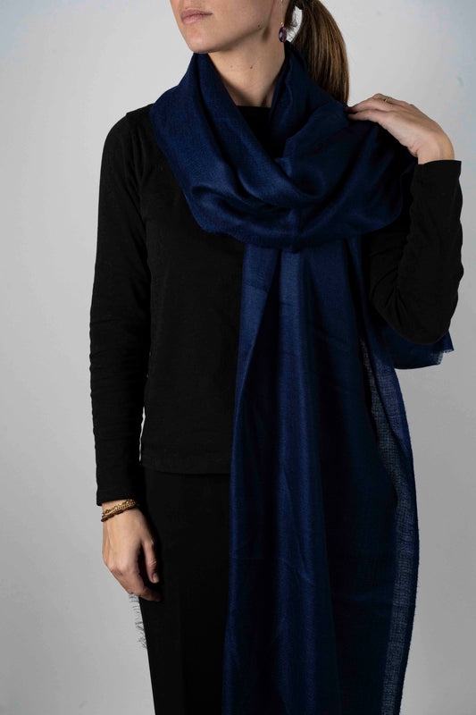 Bufanda De Cashmere Lisa Azul