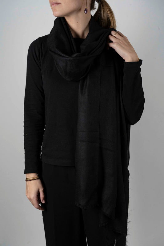 Bufanda De Cashmere Lisa Negra