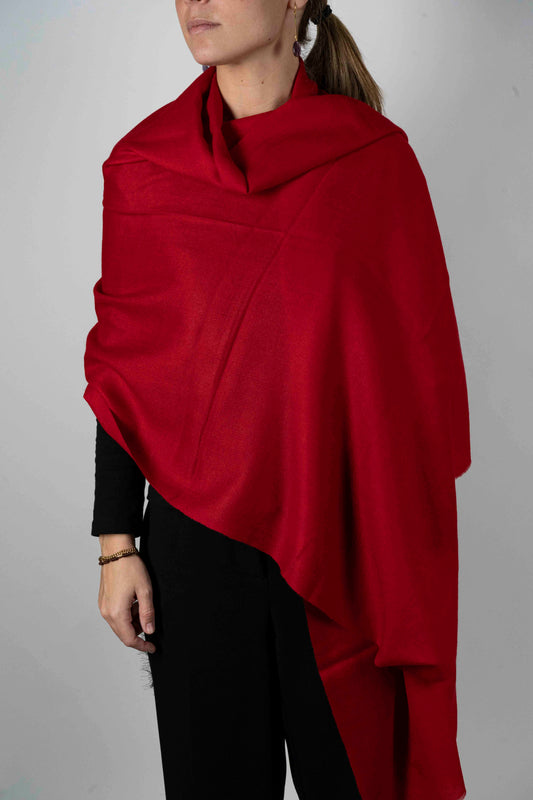 Bufanda De Cashmere Lisa Roja