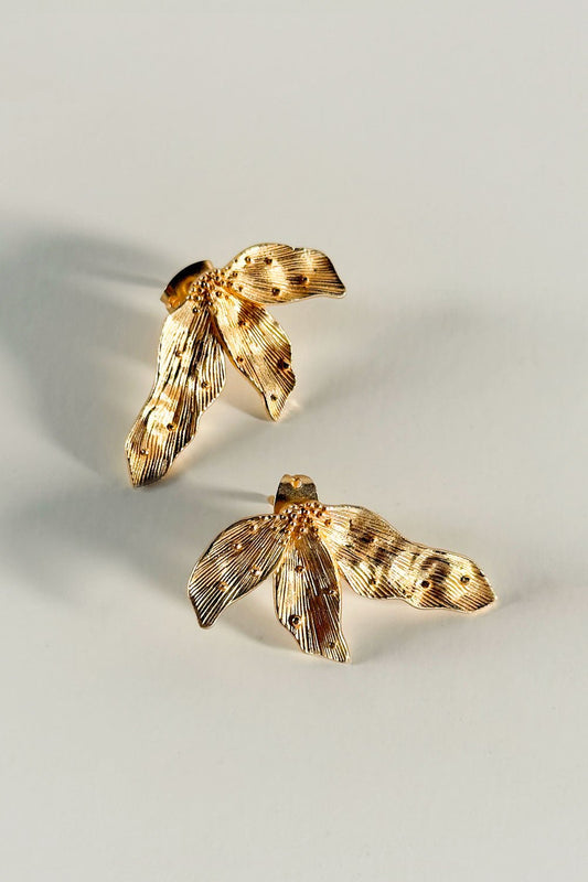 Pendientes Dorados Con Diseño De Hojas En Abanico Cristina Oria
