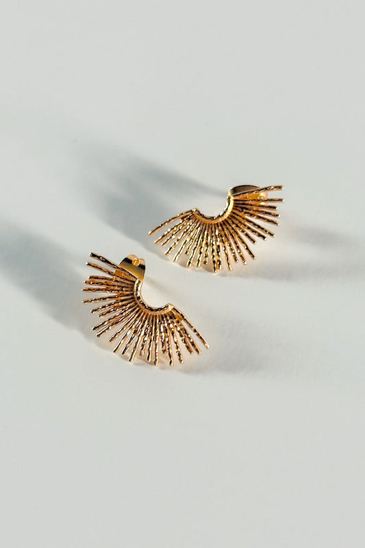 Pendientes Dorados Con Diseño Abanico Cristina Oria
