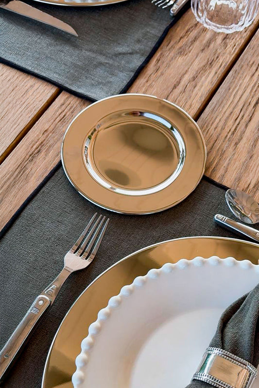 Plato De Pan Plateado Cristina Oria 