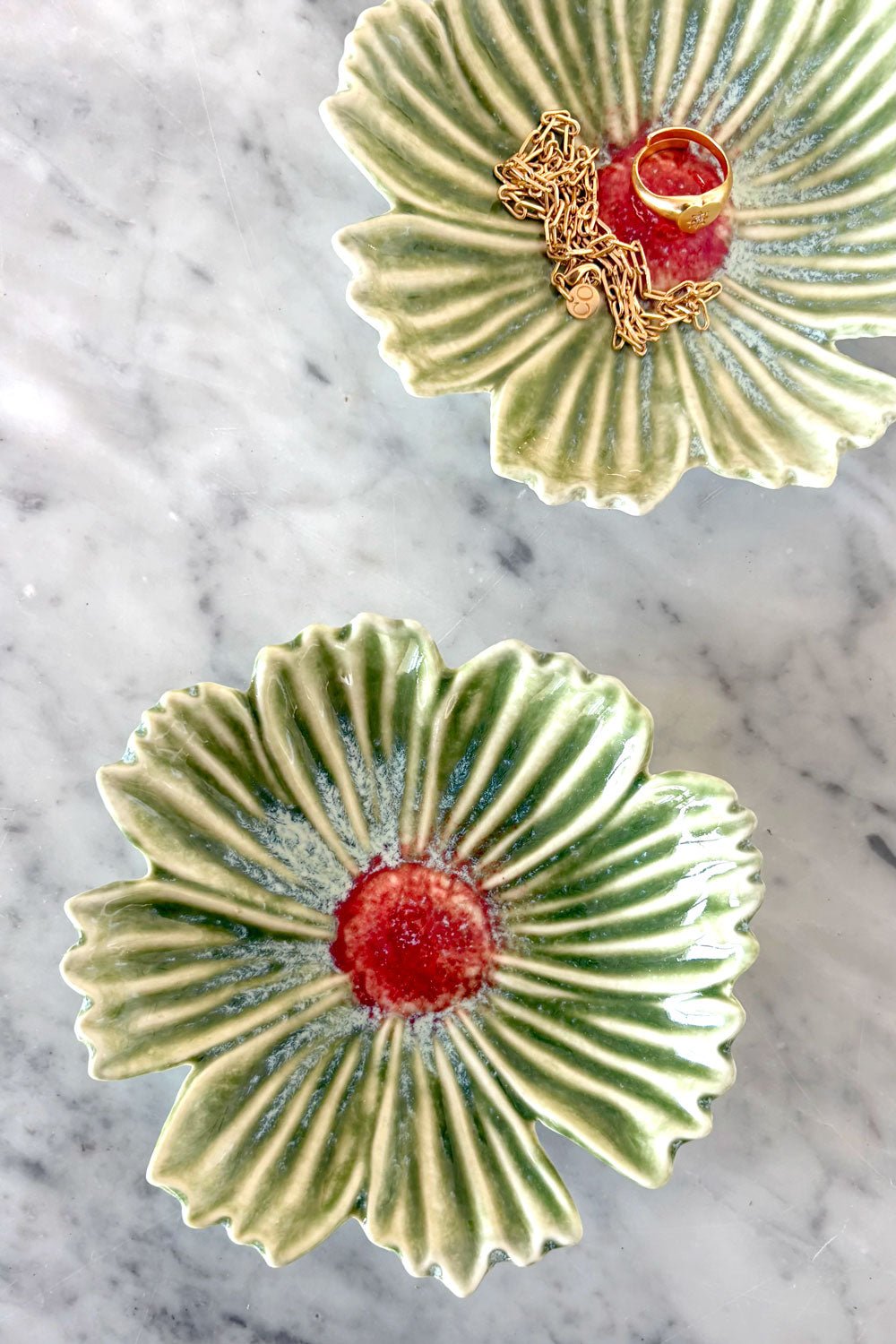 Plato Con Diseño De Flor Verde Pequeño Cristina Oria 