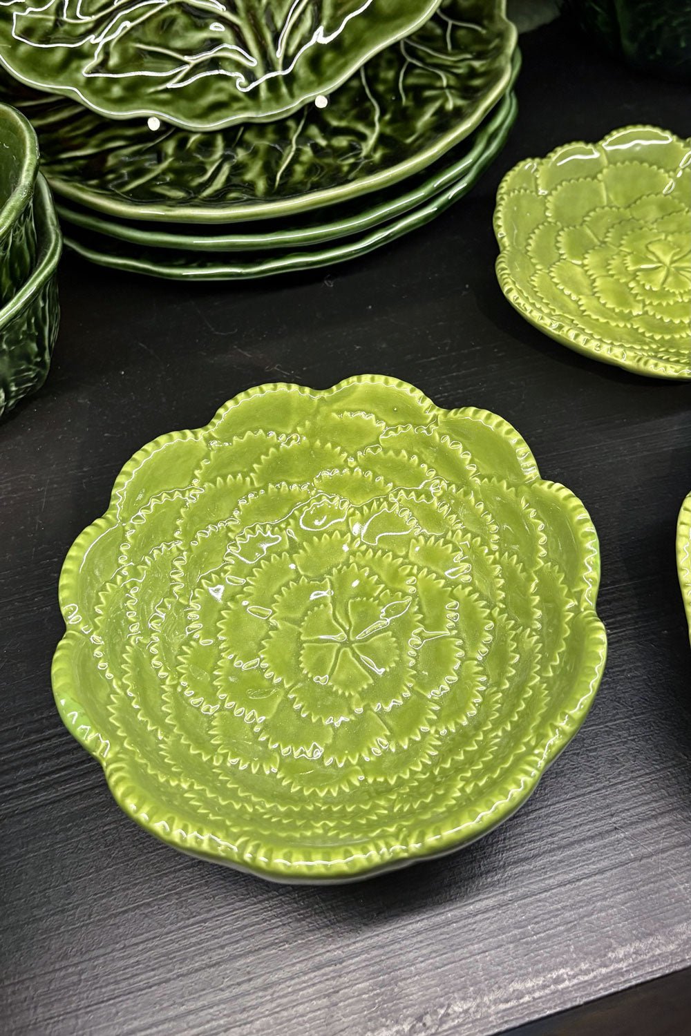 Cuenco Flor Verde En Relieve Cristina Oria 