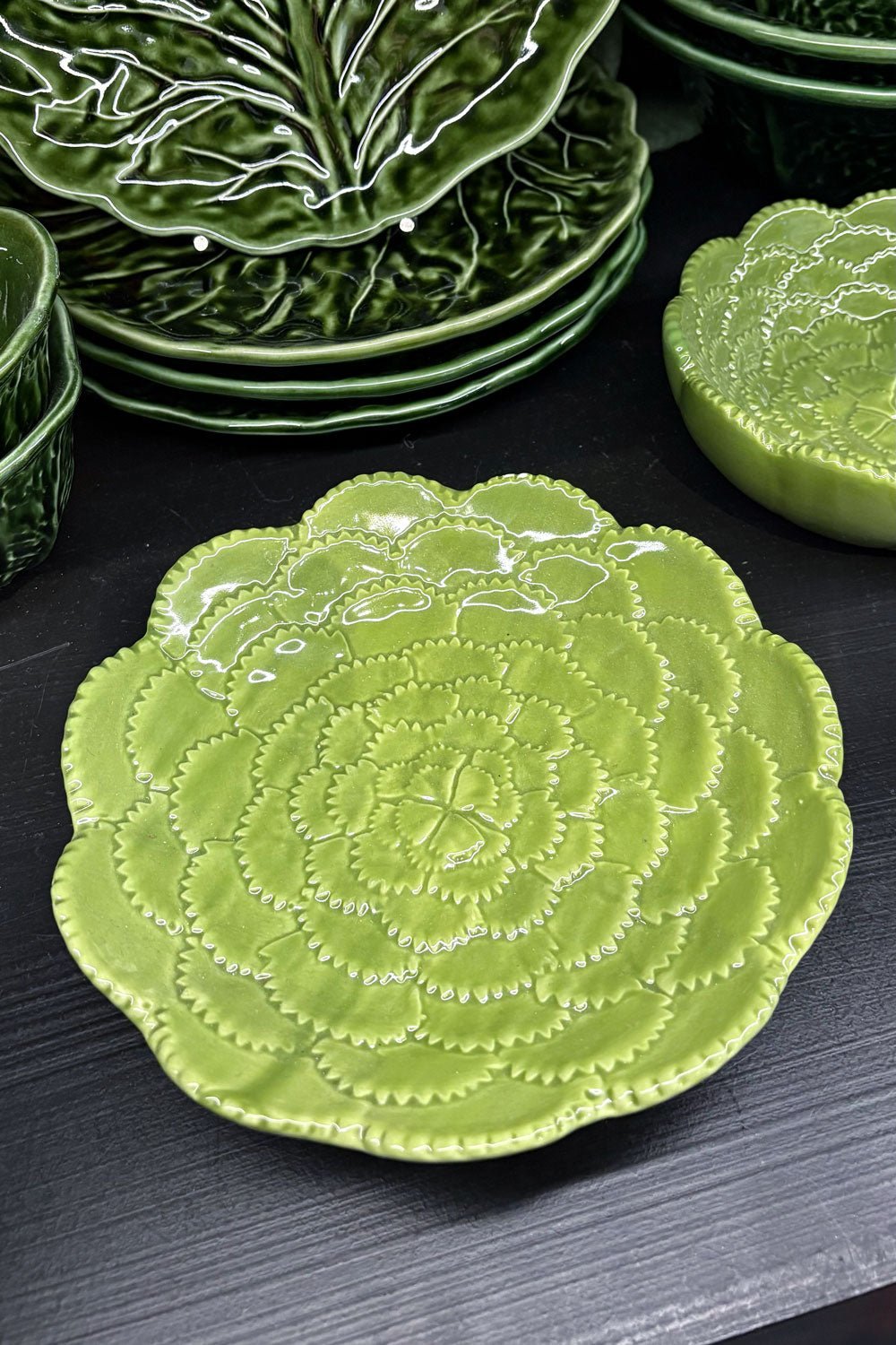 Plato De Postre Flor Verde En Relieve Cristina Oria 
