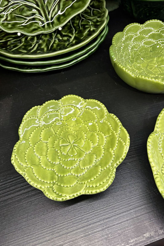 Plato De Pan Flor Verde En Relieve Cristina Oria 