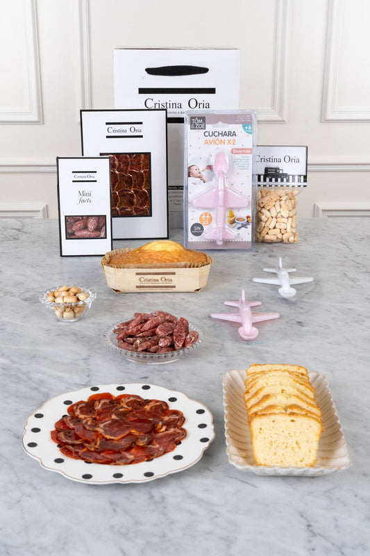 Bolsa Recién Mamá Ibéricos & Cuchara Avión Rosa Cristina Oria 