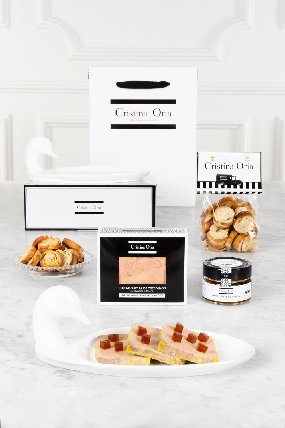 Saco especial com foie e bandeja de pato