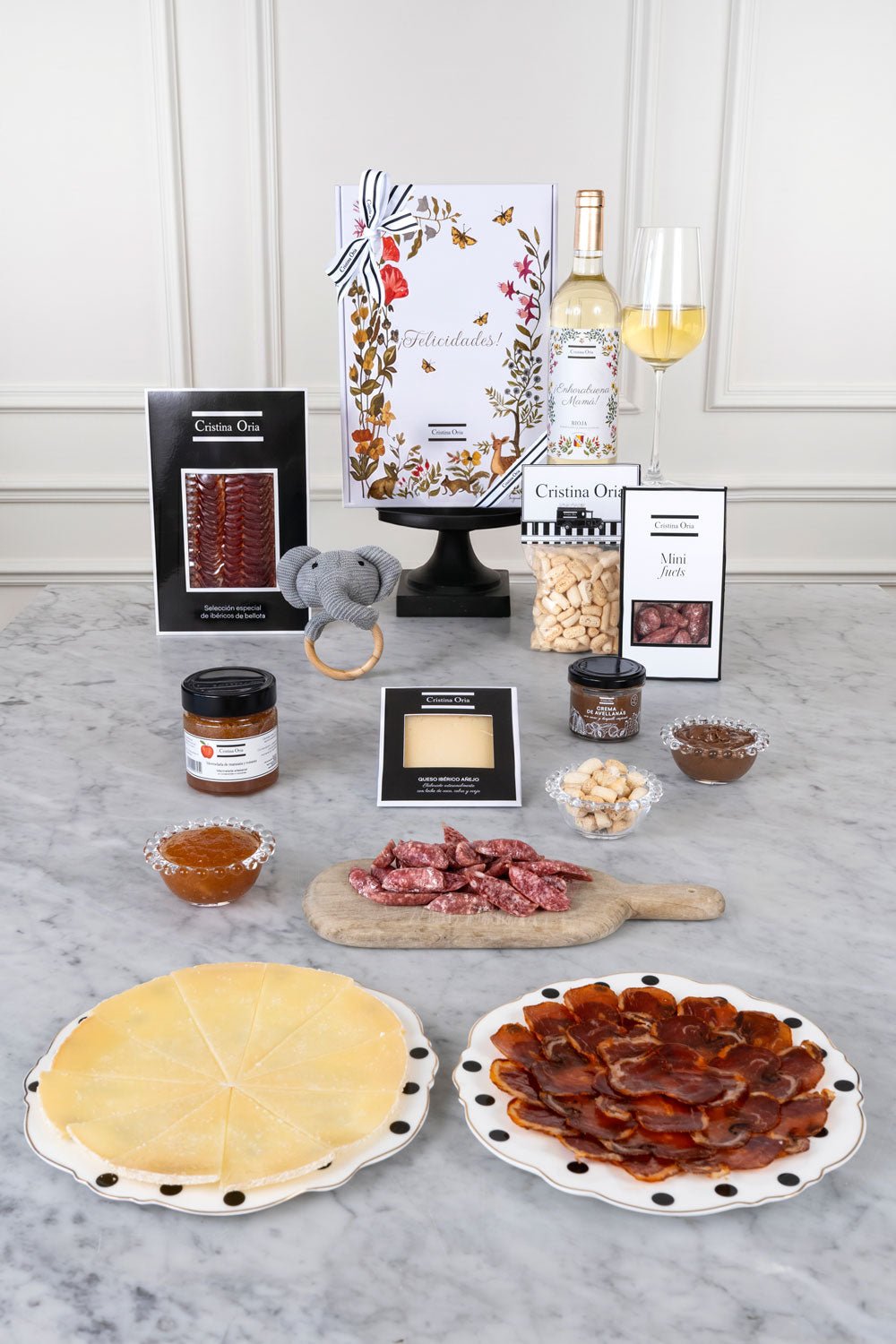 Caja Recién Mamá Picoteo Gourmet  & Sonajero Elefante CO