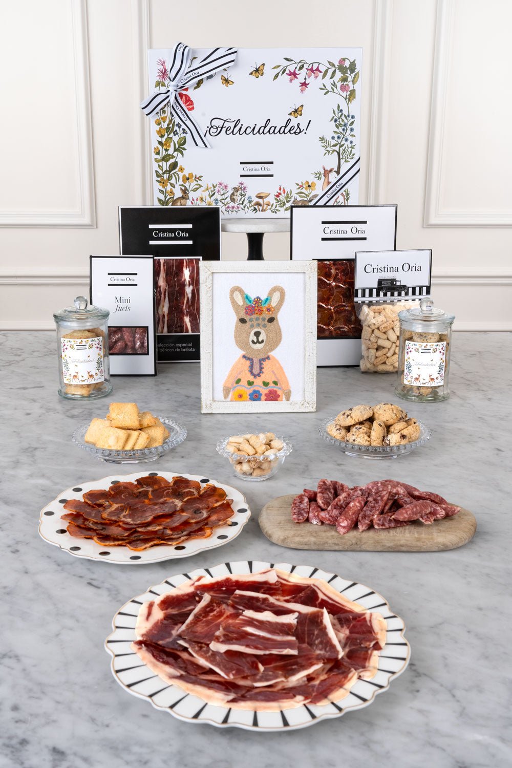 Caja Recién Mamá Capricho Gourmet & Cuadros Bordados Coneja CO