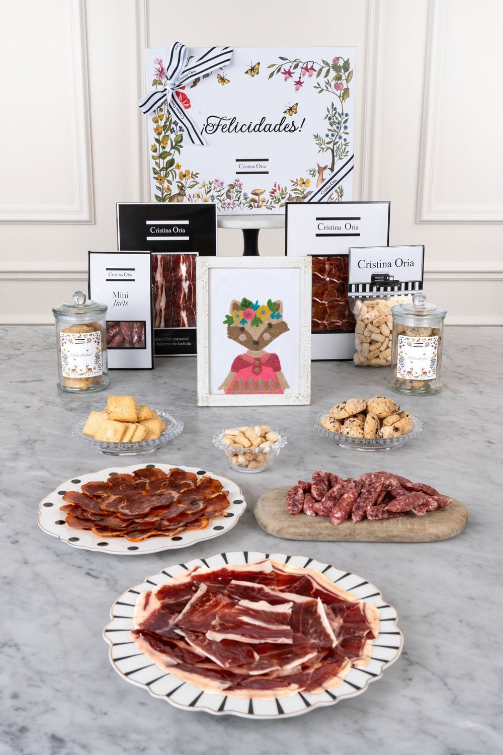 Caja Recién Mamá Capricho Gourmet & Cuadros Bordados Zorra CO