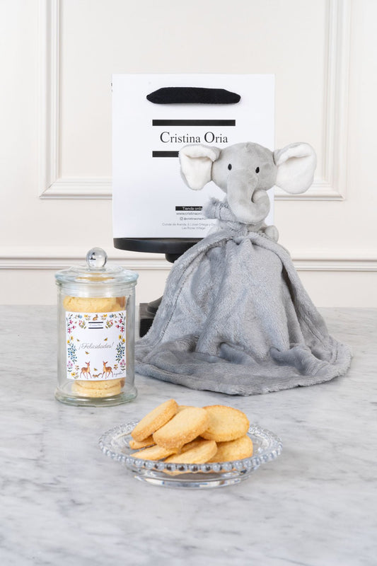 Bolsa Recién Mamá Bretonas & Doudou Elefante Cristina Oria 