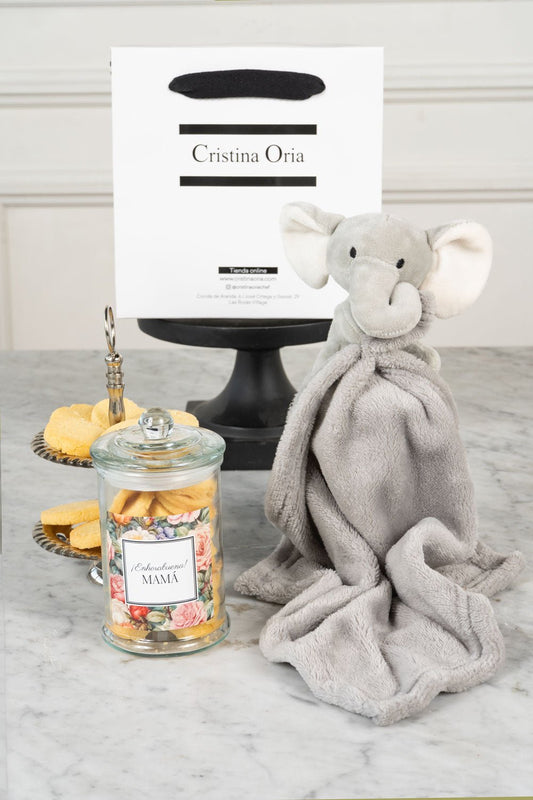 Bolsa Recién Mamá Bretonas & Doudou Elefante Cristina Oria 
