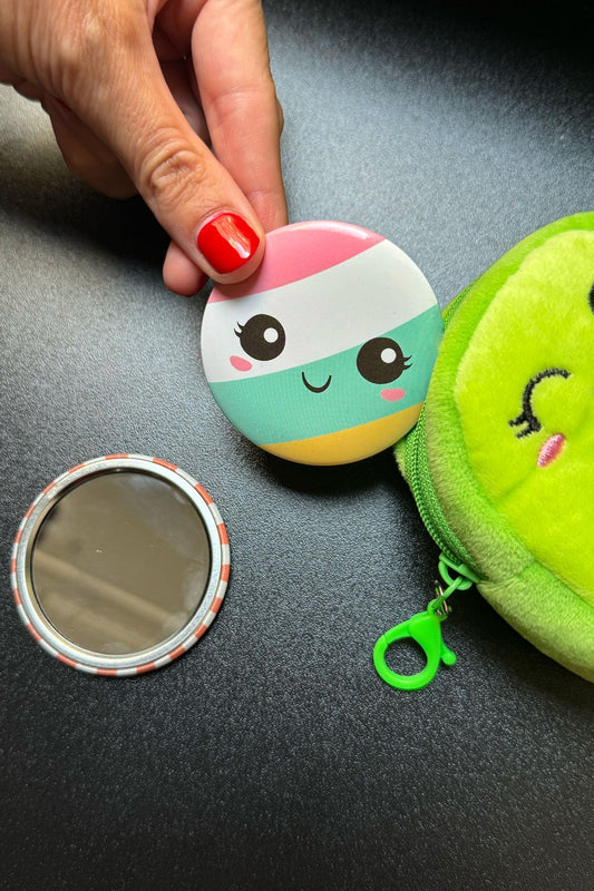 Espejo De Bolsillo Kawaii Carita Cristina Oria 