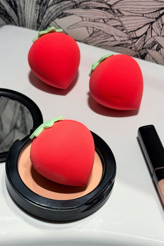 Detalle Juego De 3 Esponjas De Maquillaje Kawaii Fresa Cristina Oria