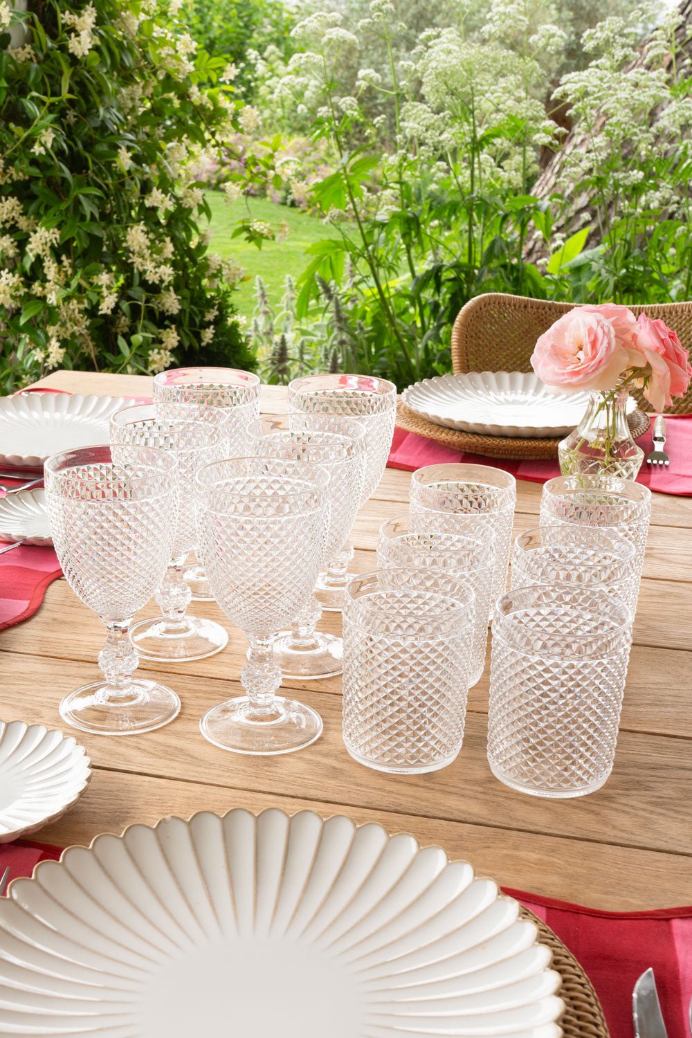 INSETLAN - Cristalería Acanalada De 12 Piezas, 6 Vasos Highball De 12 Onzas, 6 Vasos De Vidrio