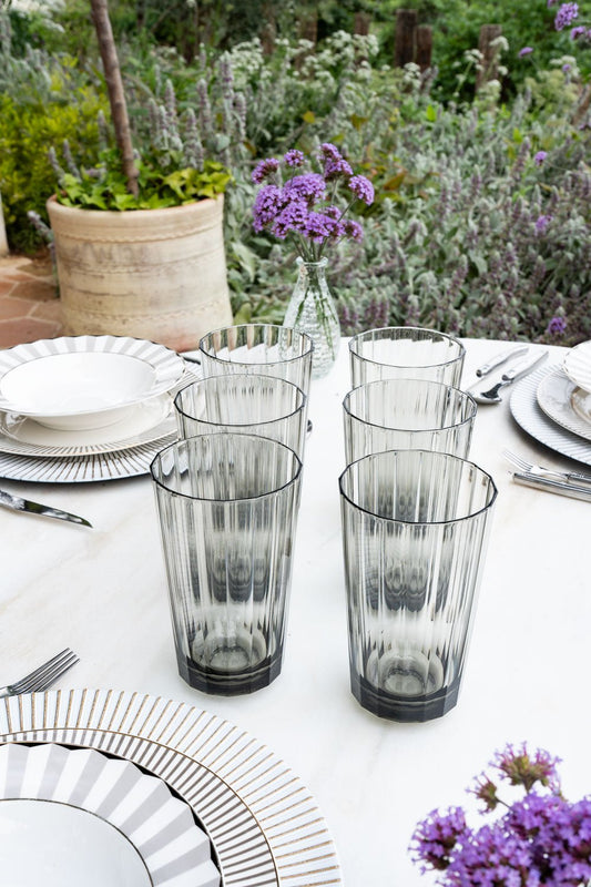Set 6 Vasos Acrílicos Grises Grandes Cristina Oria 