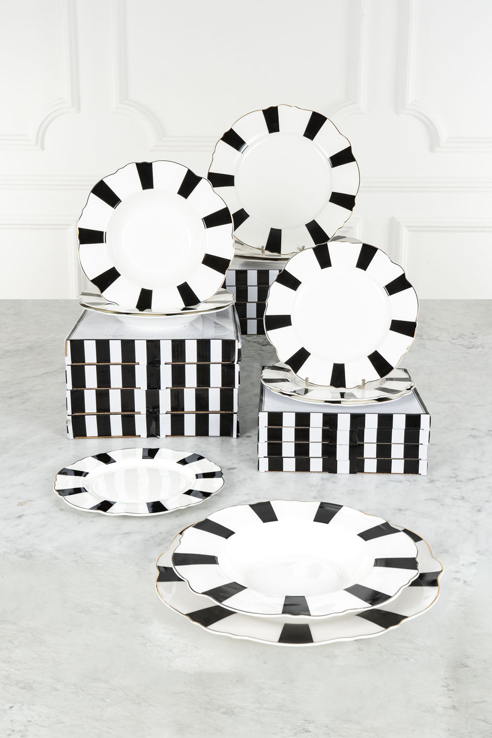 Vajilla CO Rayas 4 Personas Cristina Oria 