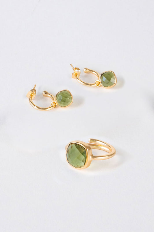 Combinación Pendiente & Anillo Cala Verde Cristina Oria