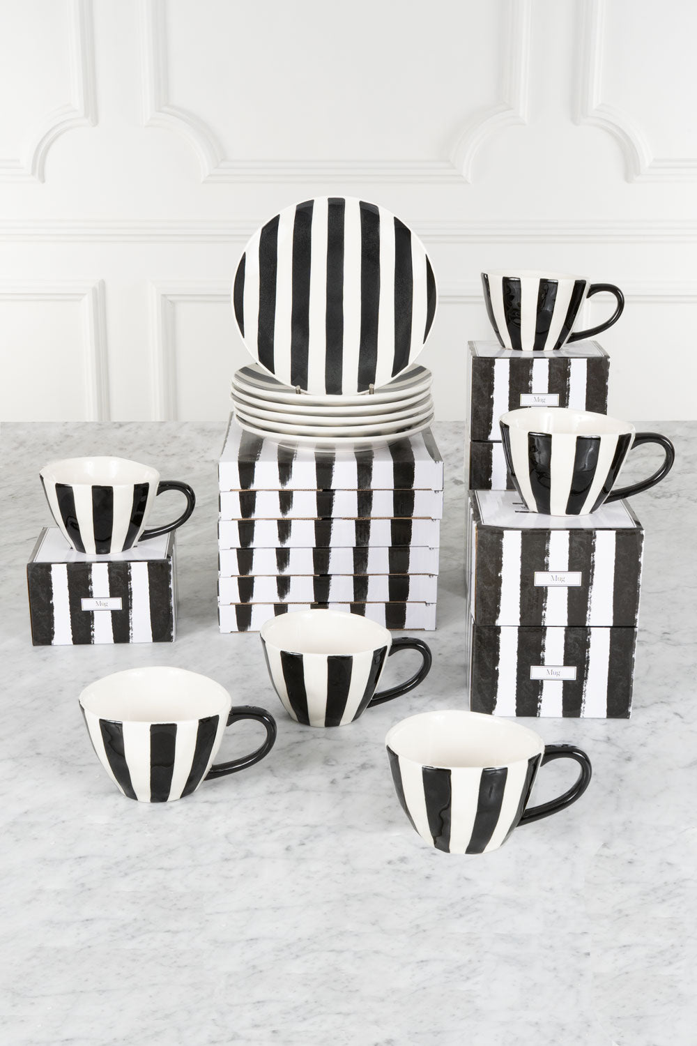 Vajilla Artesana Rayas Verticales 6 Personas Cristina Oria