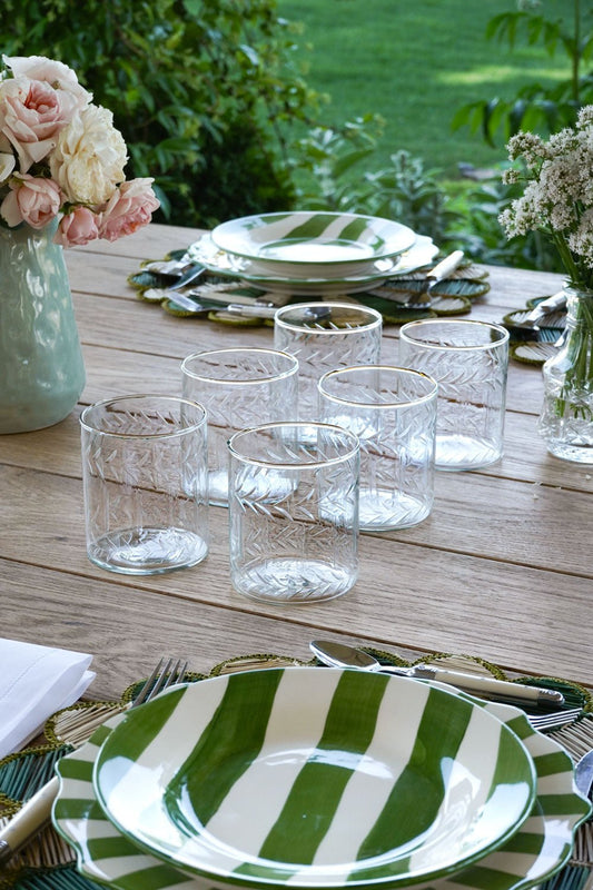 Set 6 Vasos Cristal Tallado Cristina Oria 