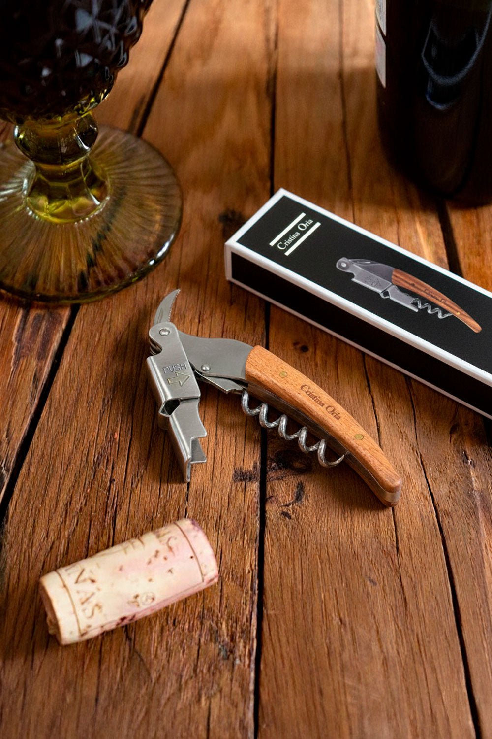 Sacacorchos De Vino Manual Con Mango De Palisandro Cristina Oria 