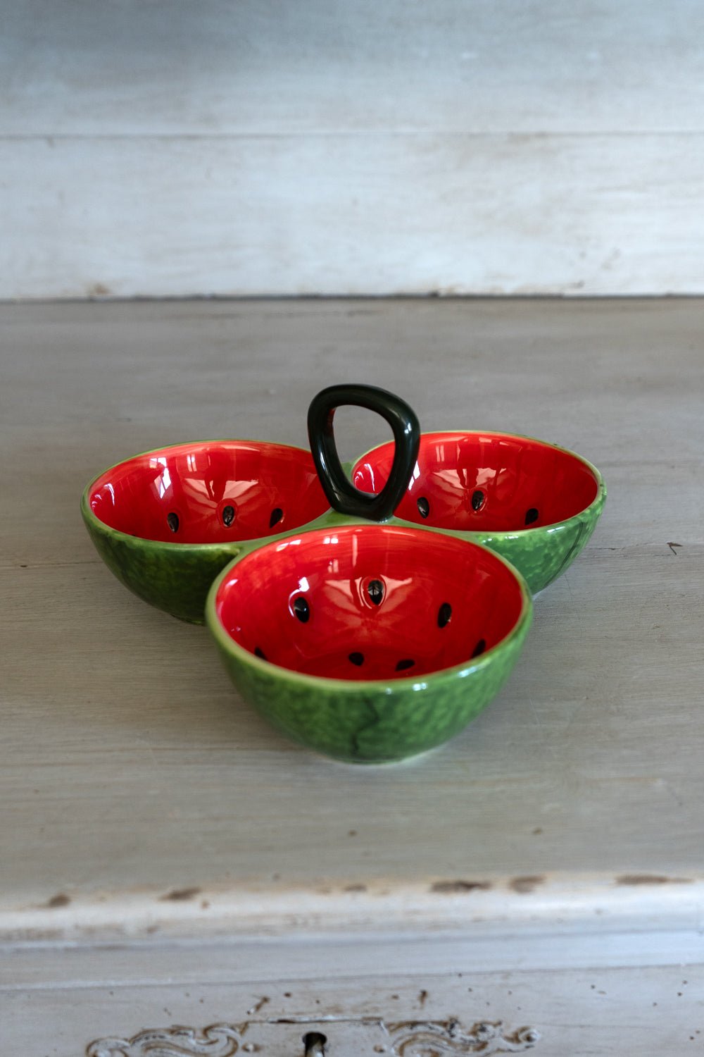 Set aus drei Schalen im Wassermelonen-Design | Geschirr