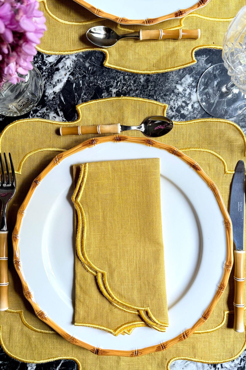 Detalles Servilleta Con Diseño De Blonda Color Mostaza Cristina Oria
