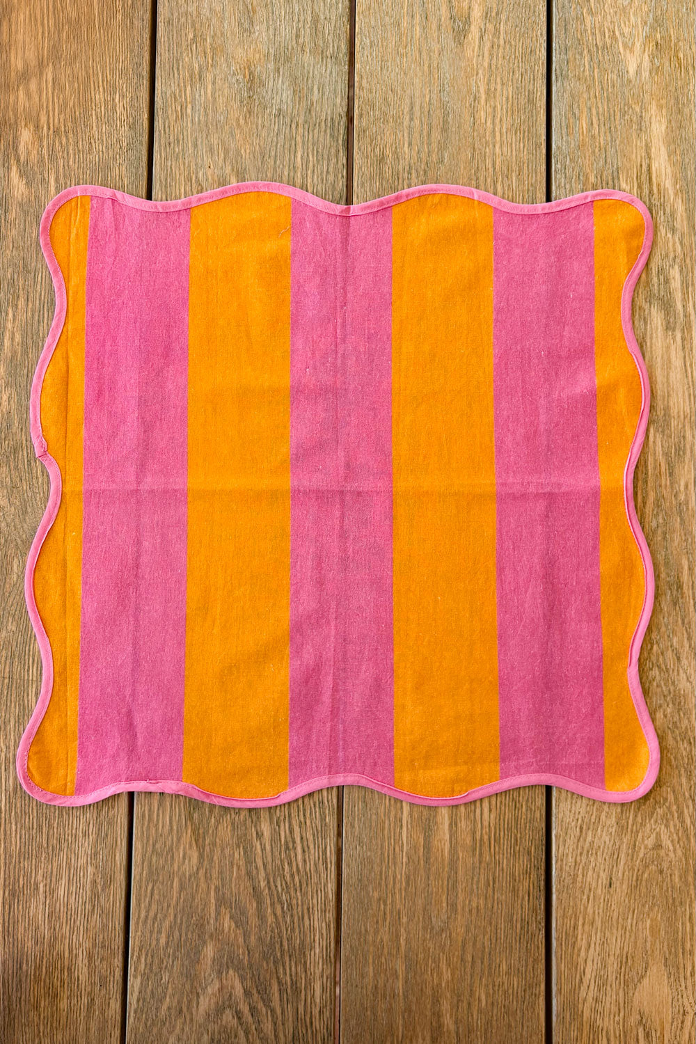 Apertura Total Servilleta Rayas Rosas & Naranjas Cristina Oria