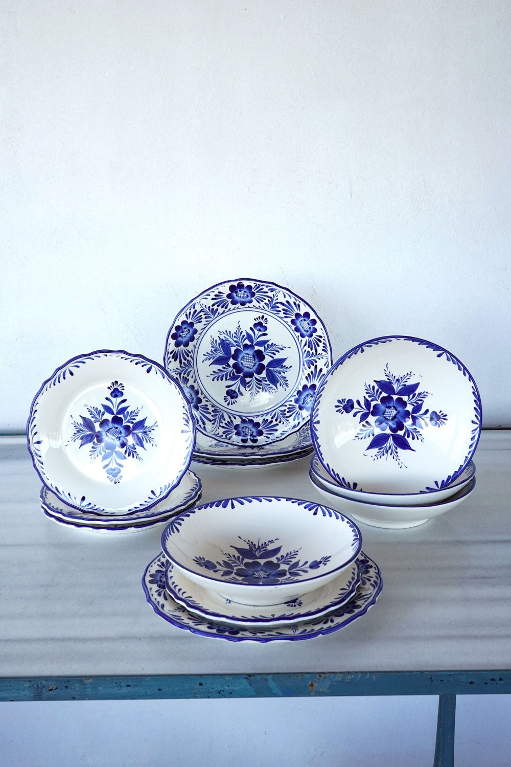 Vajilla Flores Azules Cuatro Personas Cristina Oria 