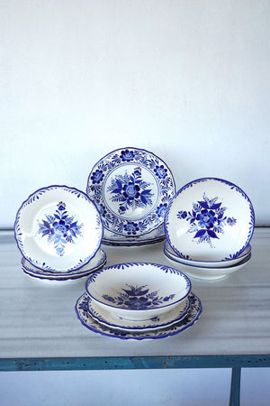 Vajilla Flores Azules Cuatro Personas Cristina Oria 