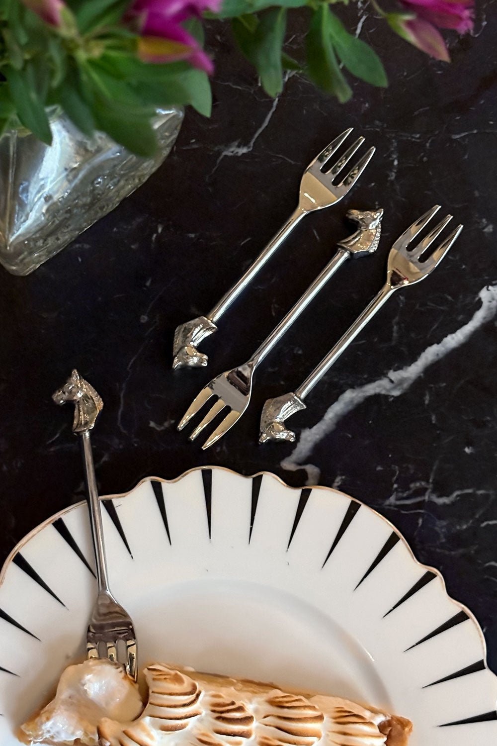 Set De 4 Tenedores Con Diseño De Caballos Cristina Oria 