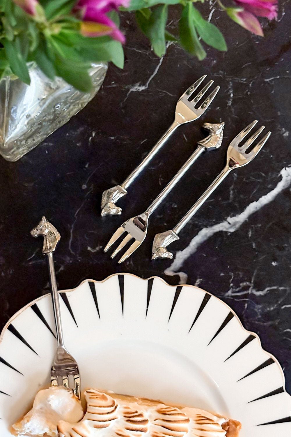 Set De 4 Tenedores Con Diseño De Caballos