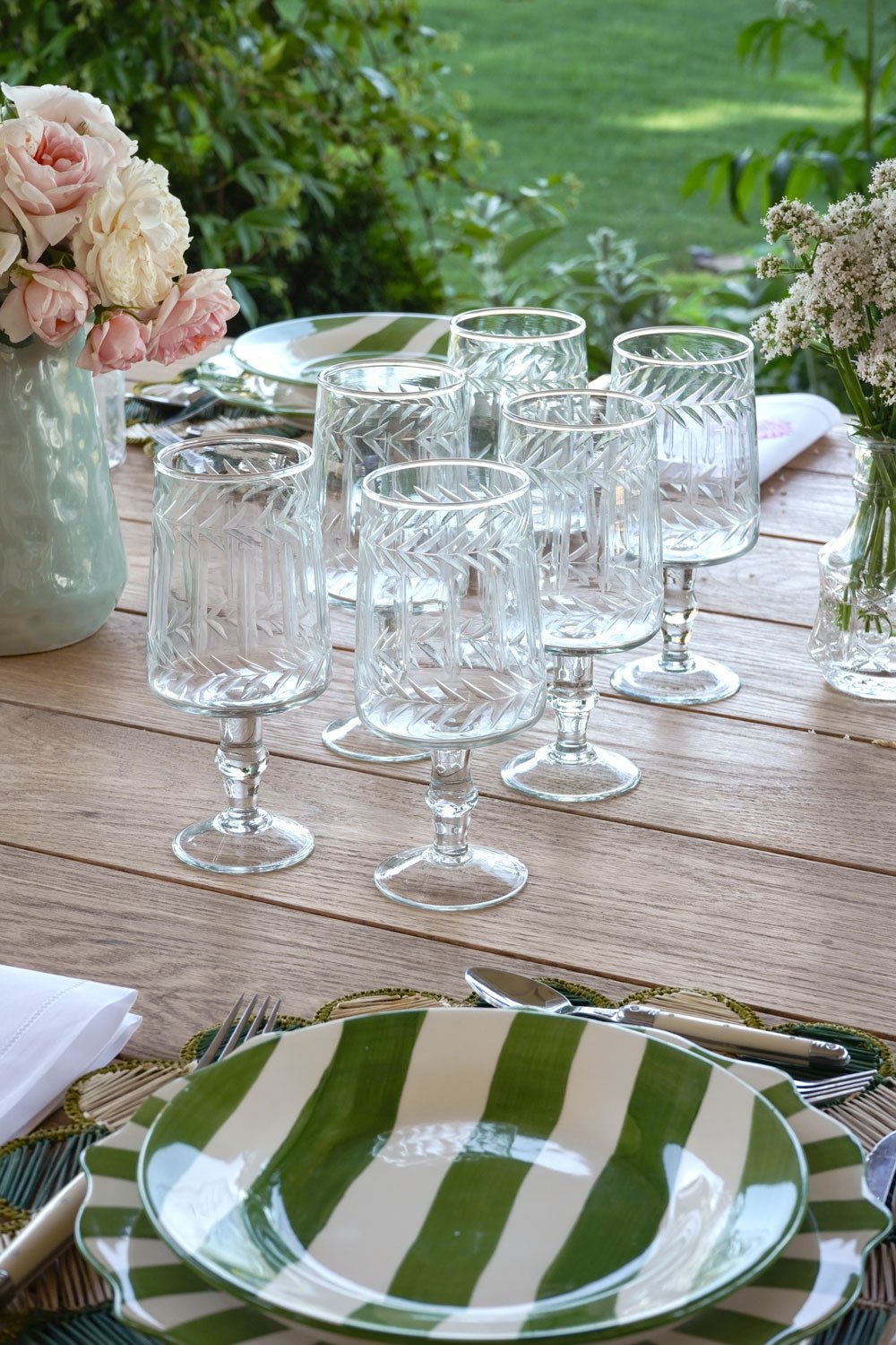 Set 6 Copas Cristal Tallado Cristina Oria 