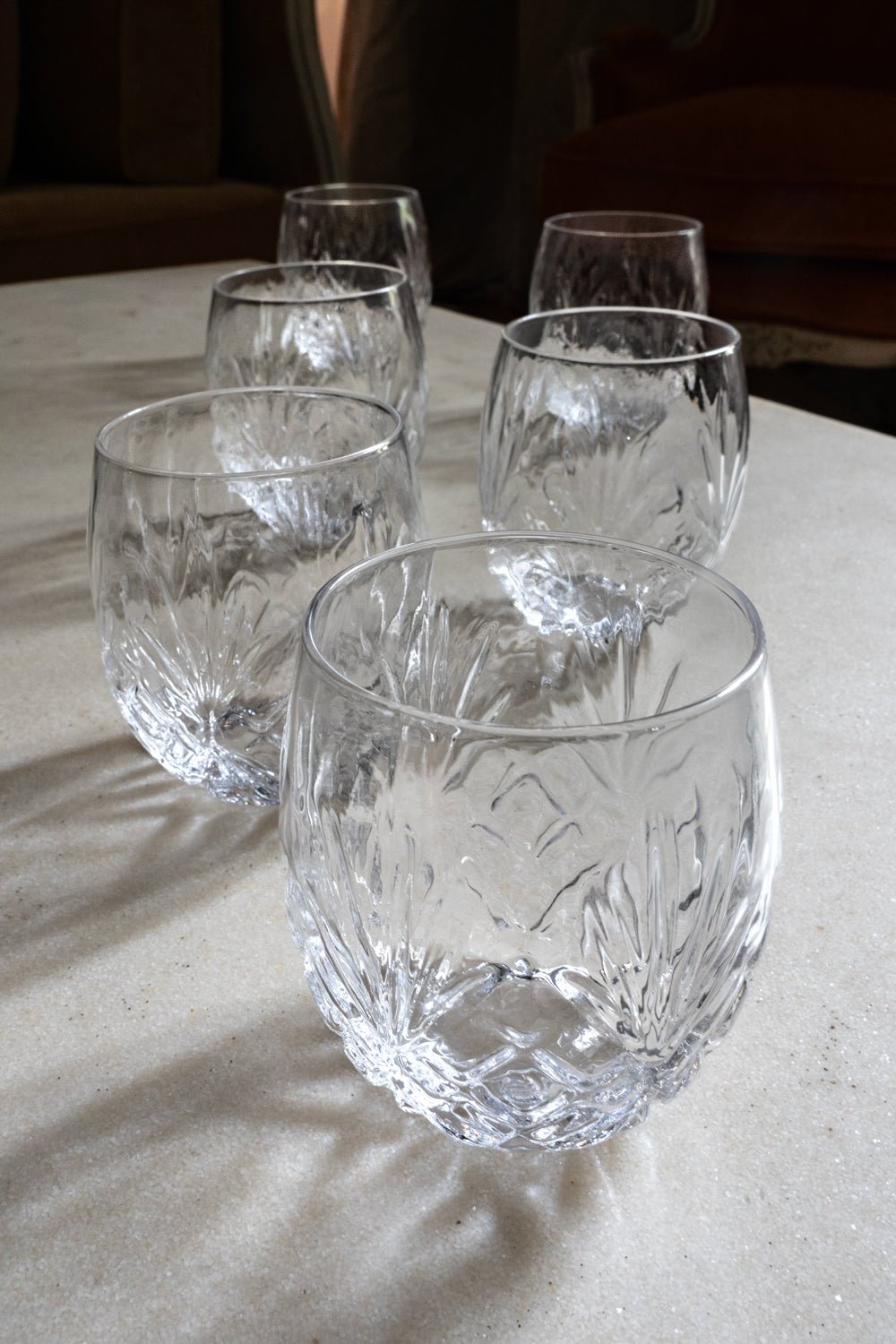 Set 6 Vasos Cristal Ovalados Pequeños Espiga Cristina Oria