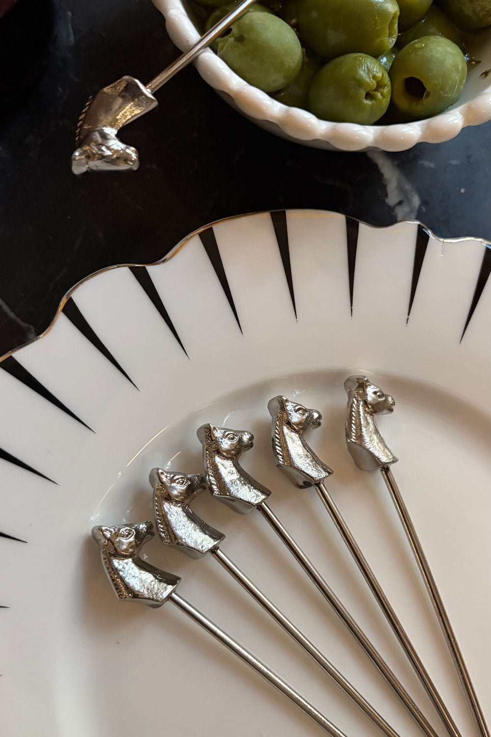 Detalle Set De 6 Pinchos Con Diseño De Caballos Cristina Oria 