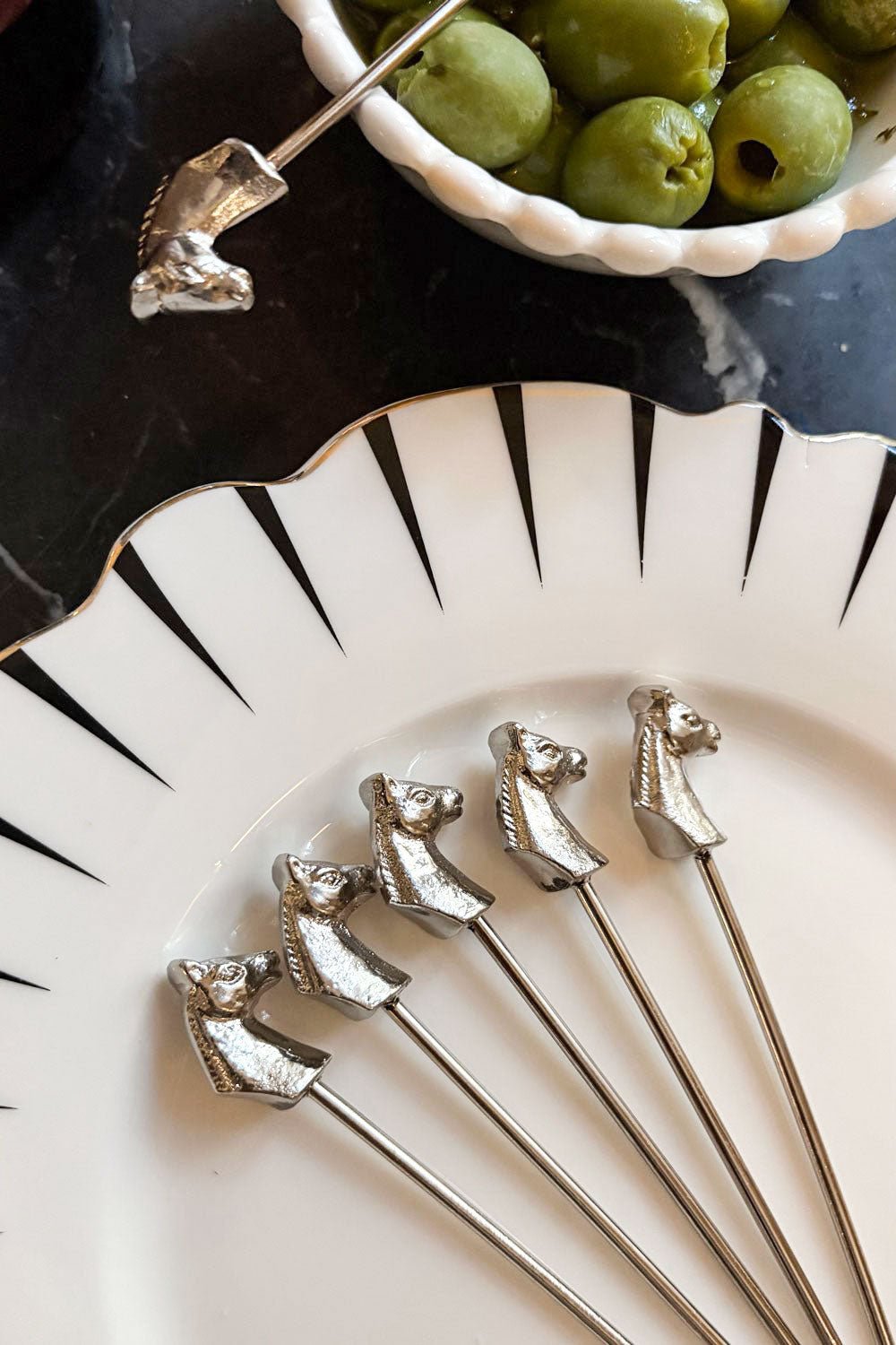Set De 6 Pinchos Con Diseño De Caballos