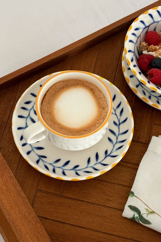 Taza & Plato De Porcelana Limoncello Cristina Oria
