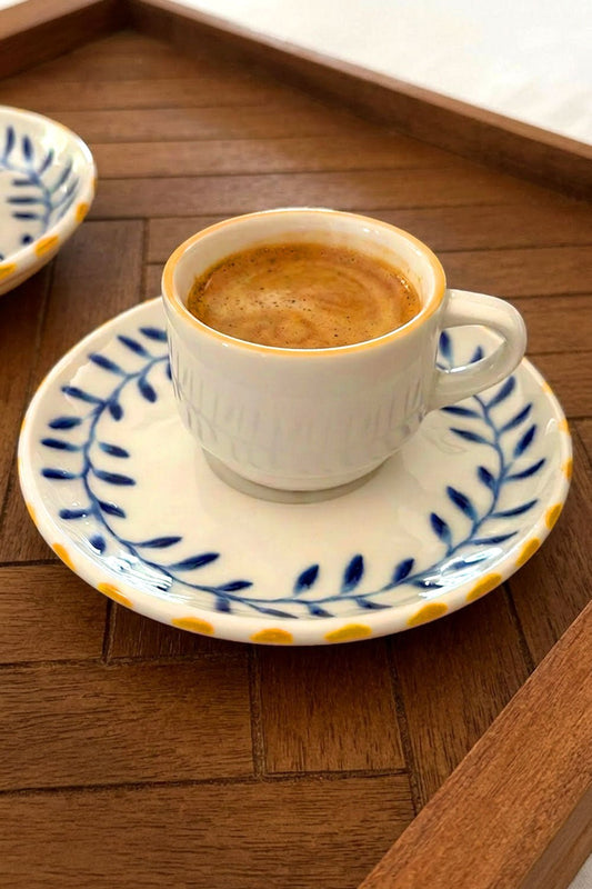 Taza & Plato Espresso de Porcelana Limoncello Cristina Oria