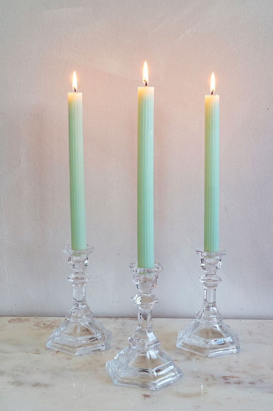 Set De 3 Velas Con Diseño Rayas En Relieve Colores Pastel Cristina Oria