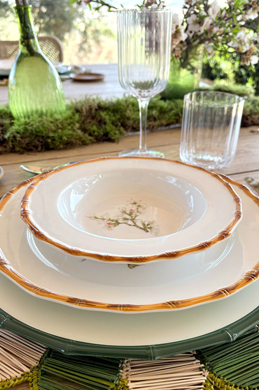 Plato Hondo Diseño Bambú & Flor Almendro Cristina Oria 